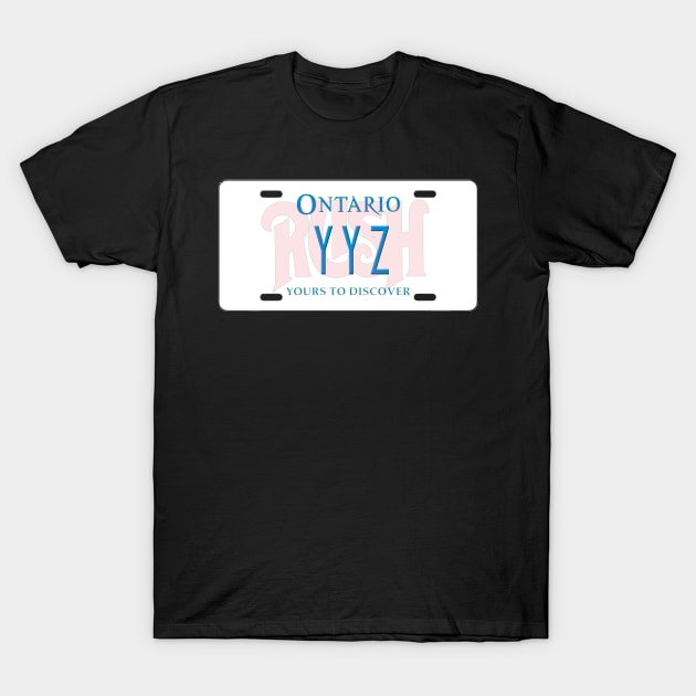 YYZ License Plate T-Shirt by RetroZest